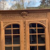 Renovated Parisian Art Deco display case in solid raw oak 112cm