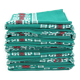 7 green cotton napkins - Basque Country France - vintage 60s