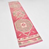 Pink Cream Turkish Runner Rug, 70x309Cm
