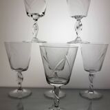 6 crystal wine glasses from the 60s (wheat)