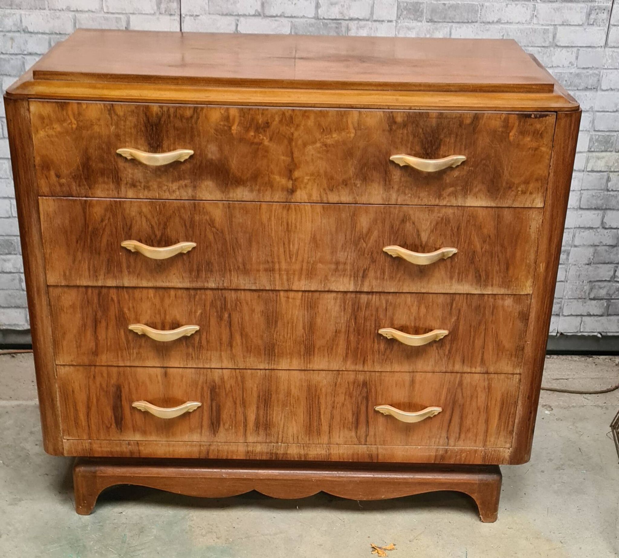 Chest of drawers veneer furniture with drawer art deco 1925 to 40