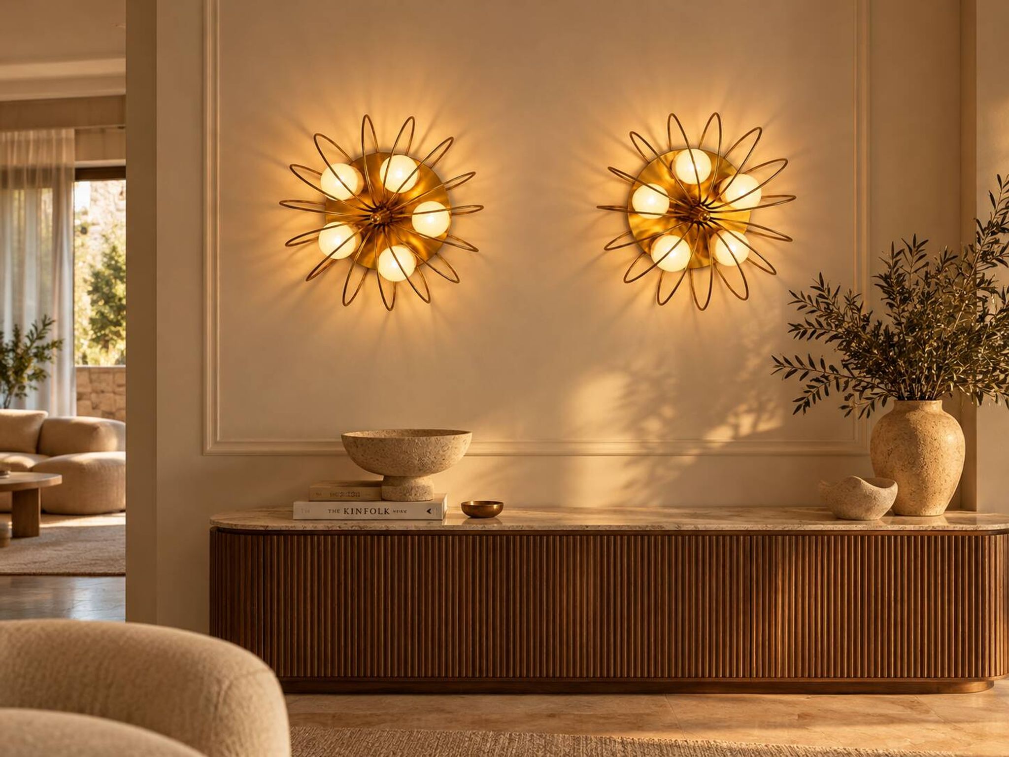 Large pair of Space Age wall lights from the 50s/60s.
