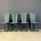 Vintage green leather dining chairs, 1980s - set of 4