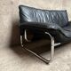 Vintage sofa by Johan Bertil Häggström for Ikéa in leather and chrome metal 1970