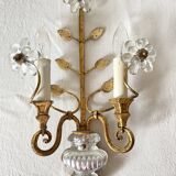 Murano glass flower and foliage wall light Baguès