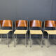 Vintage Italian wicker and chrome dining chairs, 1980s