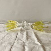 Set of 4 glasses - VMC Reims Arlequin champagne flutes - yellow decor