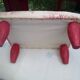 Pouf, footstool toile de jouy