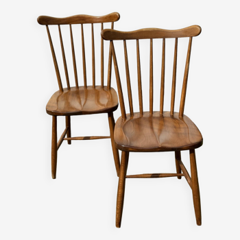 Pair of Vintage Spindle Back Dining Chairs