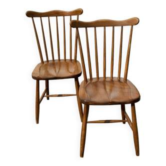 Pair of Vintage Spindle Back Dining Chairs