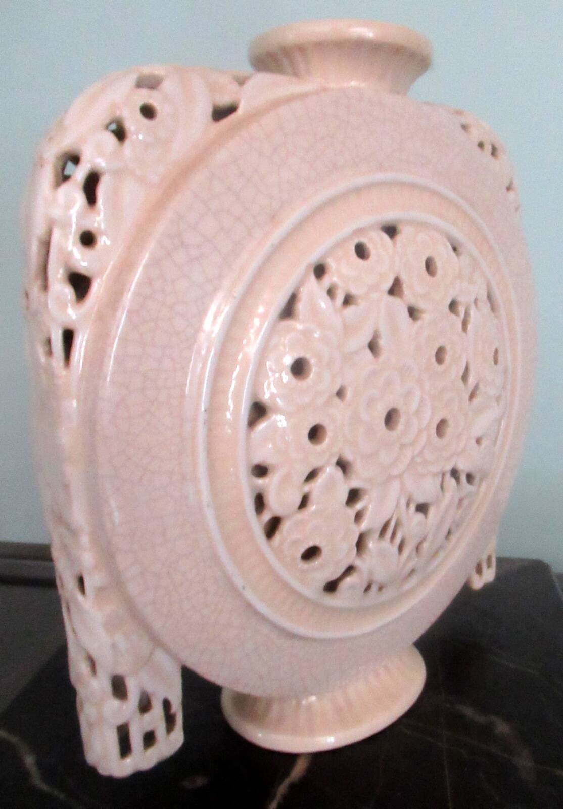 Crackle earthenware vase, Art Deco. Longwy?