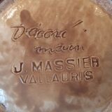 vase boule ancien Vallauris signé J Massier