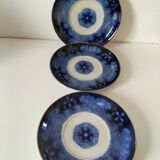 Trio of redowa plates – sarreguemines, ironstone – circa 1890