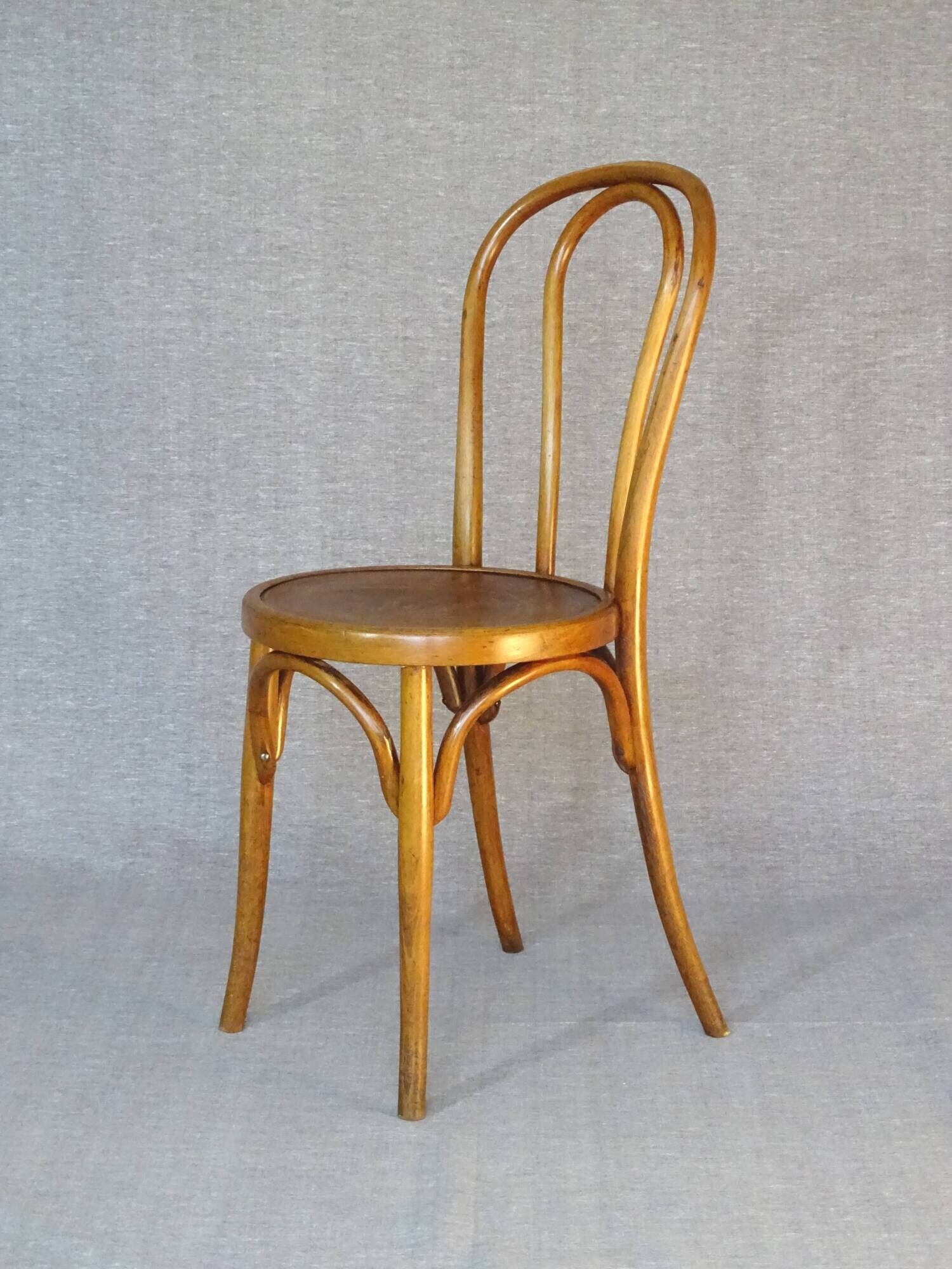 Bistro chair with floral seat Art Nouveau 1920 by Glarus, Switzerland