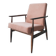 Fauteuil scandinave en velours tricoté rose corail clair