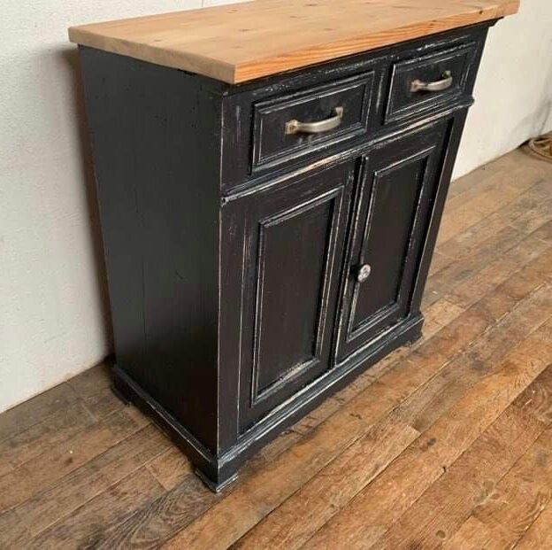 Craft furniture look industrial 2 doors 2 drawers raw tray early 2Xth