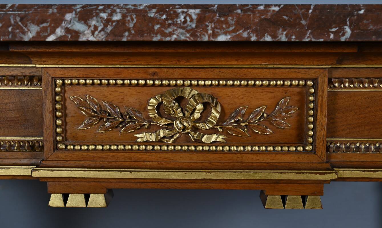 Console en acajou, style Louis XVI – 2ème moitié XIXe