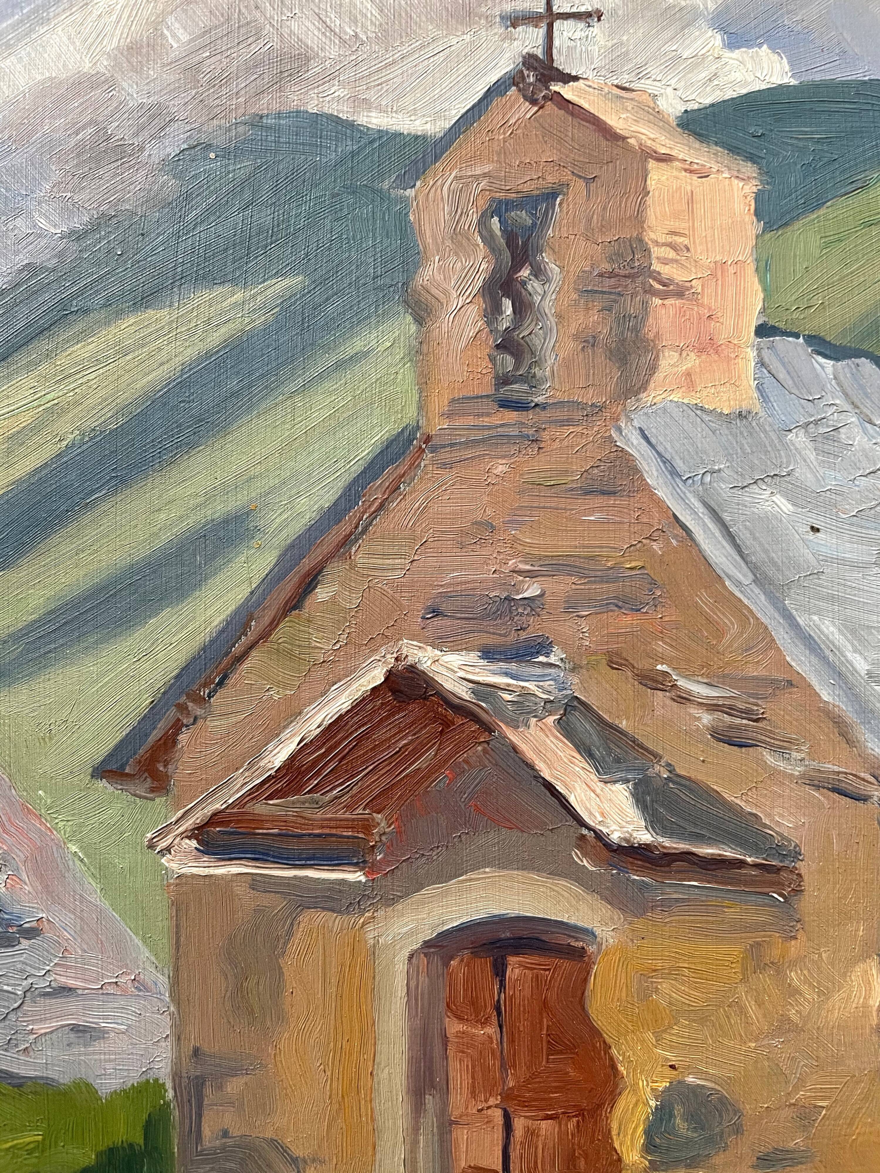 Oil painting landscape mountain 1938