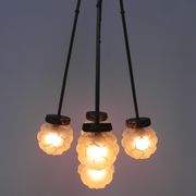 Suspension art déco avec 5 sphères sur 5 tiges