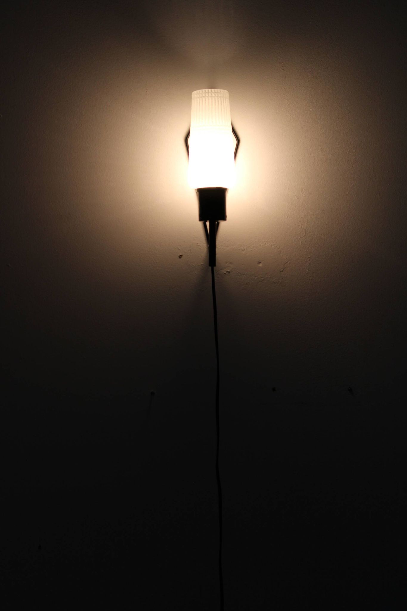 1970s Glass Wall Light , Czechoslovakia