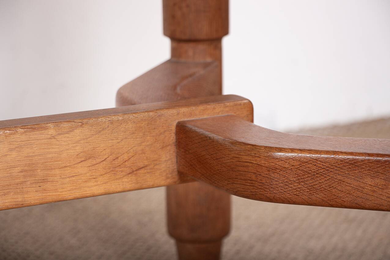Large extendable dining table, 320 cm, in oak, Guillerme and Chambron.