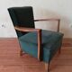 Fauteuil des années 50 velours vert
