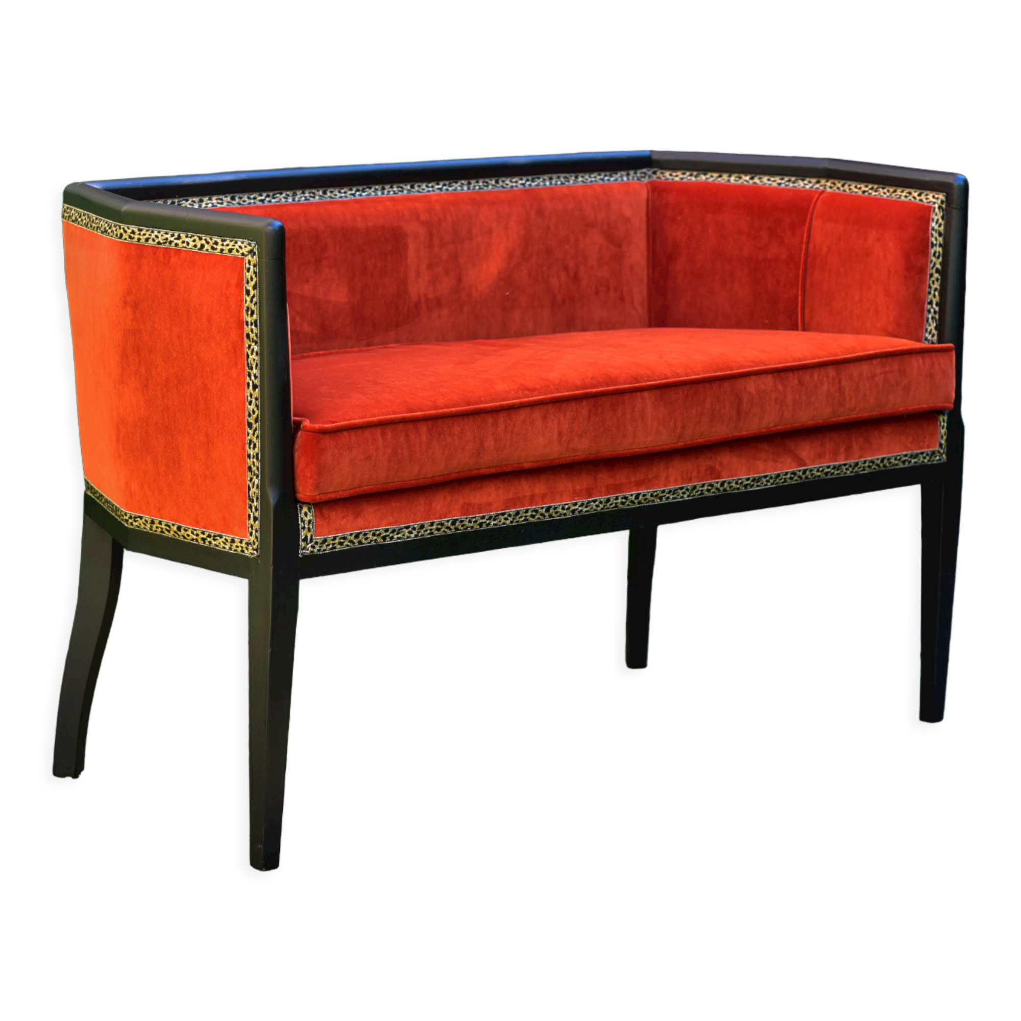 Orange art-deco sofa