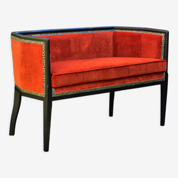 Orange art-deco sofa