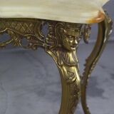 Italian Vintage Brass Coffee Table With Marble by Orsenigo, 1960s