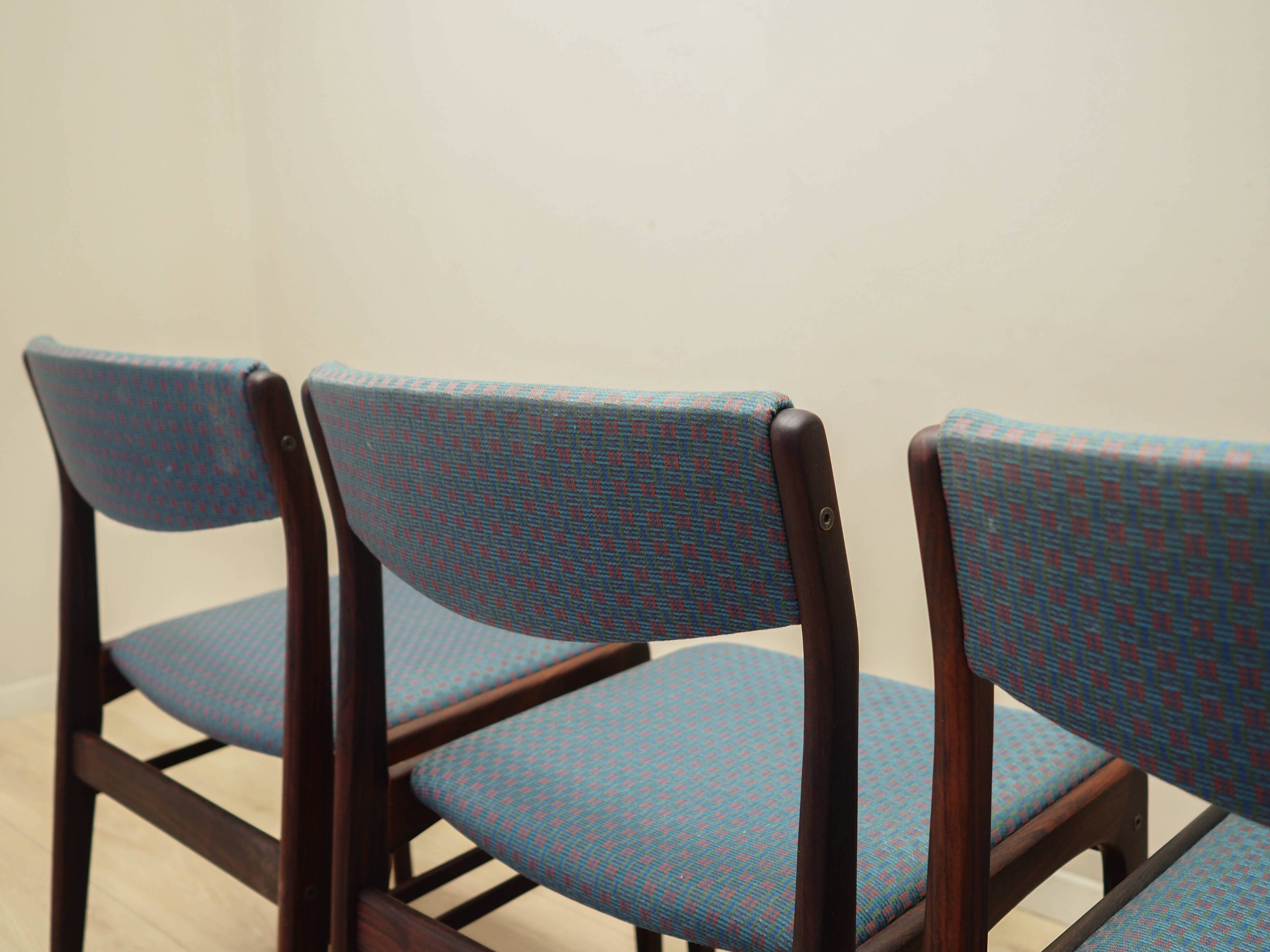 Set of three rosewood chairs, Danish design, 1970s, production: Denmark