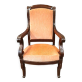 Louis Philippe armchair in solid mahogany