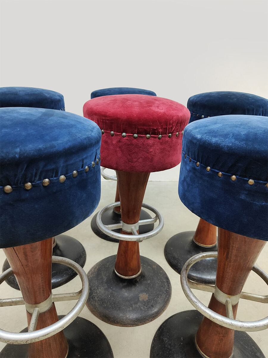 Vintage French café bar stools Art deco style