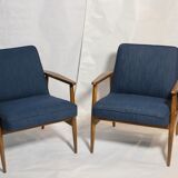 Armchairs created by M. Zieliński year 60 blue fabric