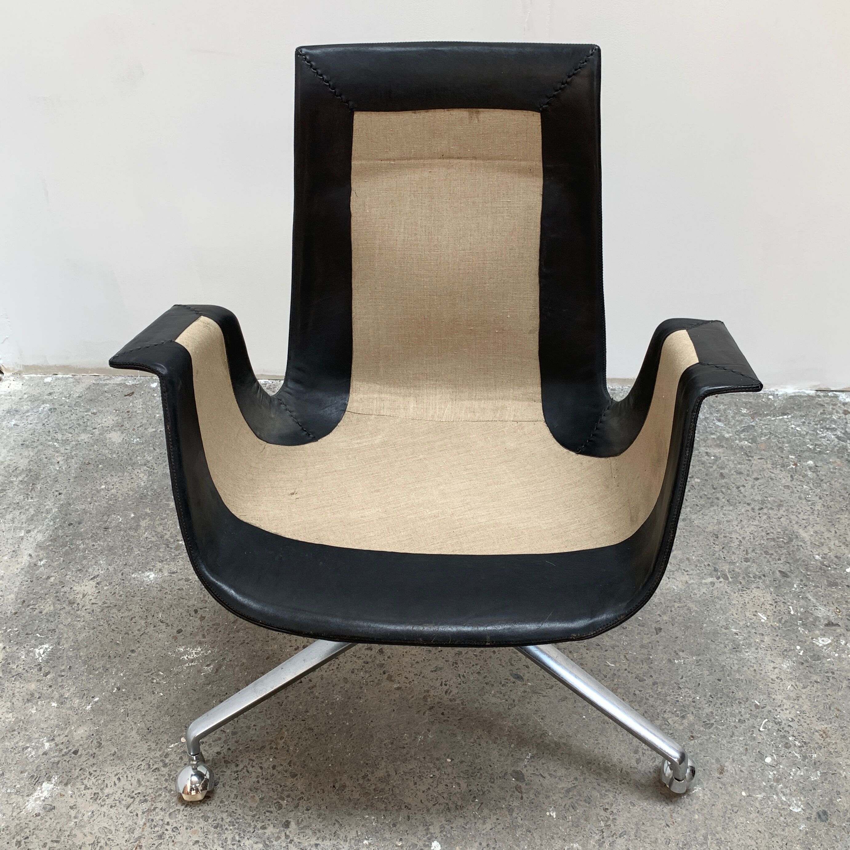 Bird office chair by Kastholm Jorgen, Alfred Kill edition, circa 1960