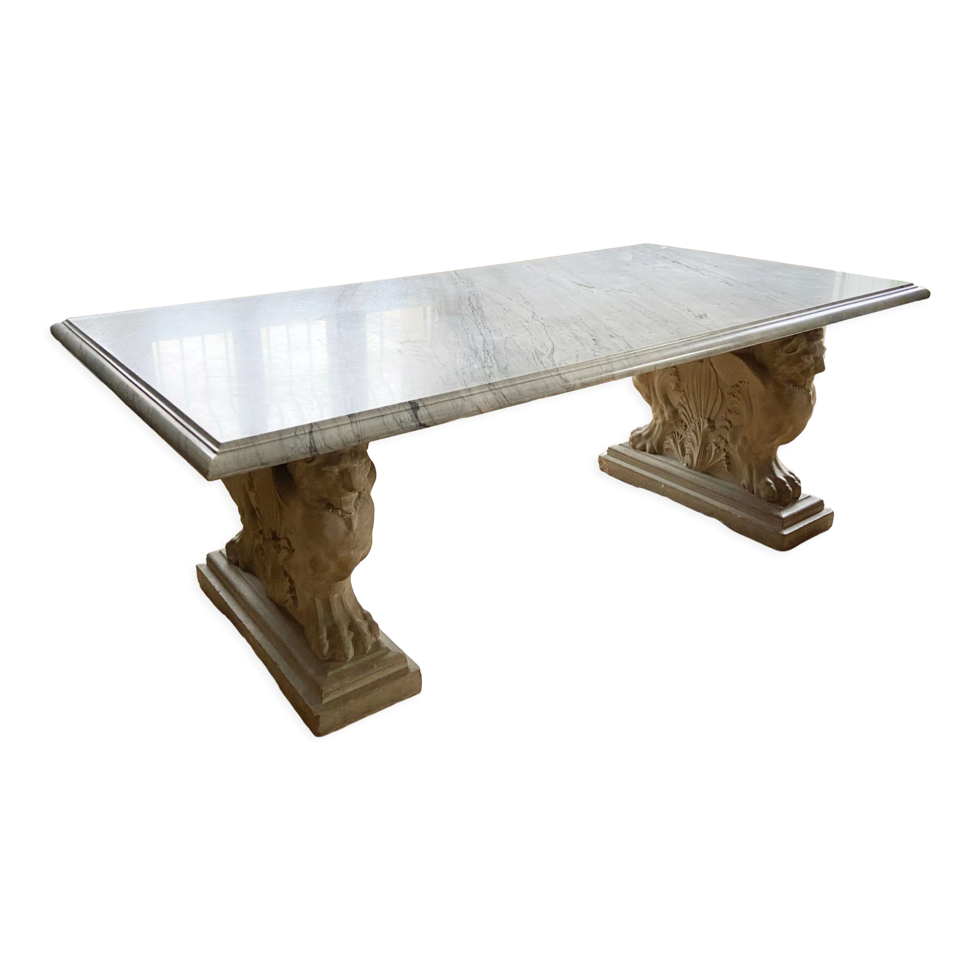 Jean-Charles Moreux style marble and stone table