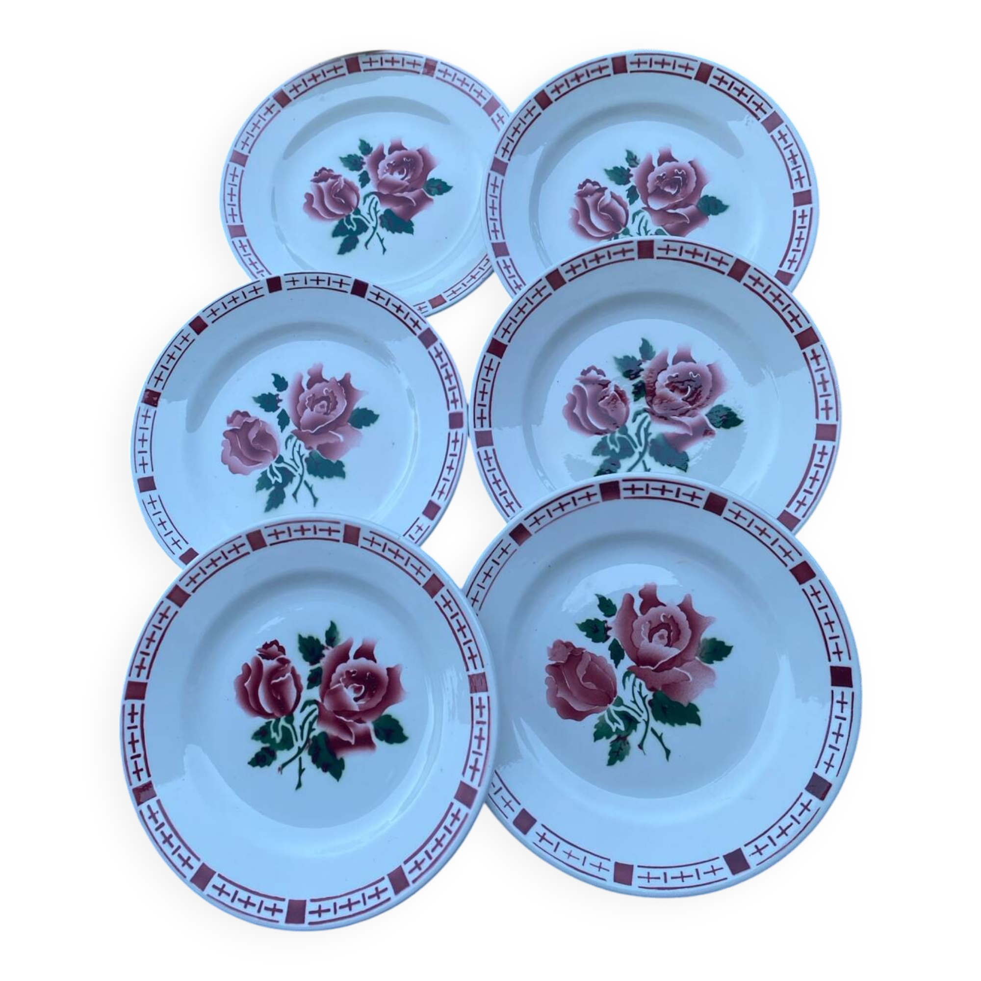 6 assiettes à dessert Sarreguemines et Digoin modèle Saverne