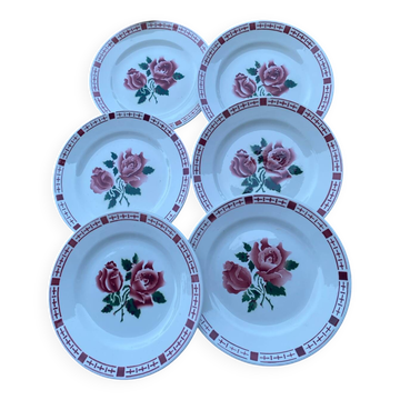 6 assiettes à dessert Sarreguemines et Digoin modèle Saverne