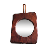 Miroir de forme libre en bois, années 70