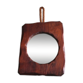 Free-form wooden mirror, 70s