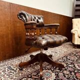 English Brown Chesterfield Captain Chair
