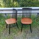 Paire chaises fanett par Ilmari Tapiovaara années 60