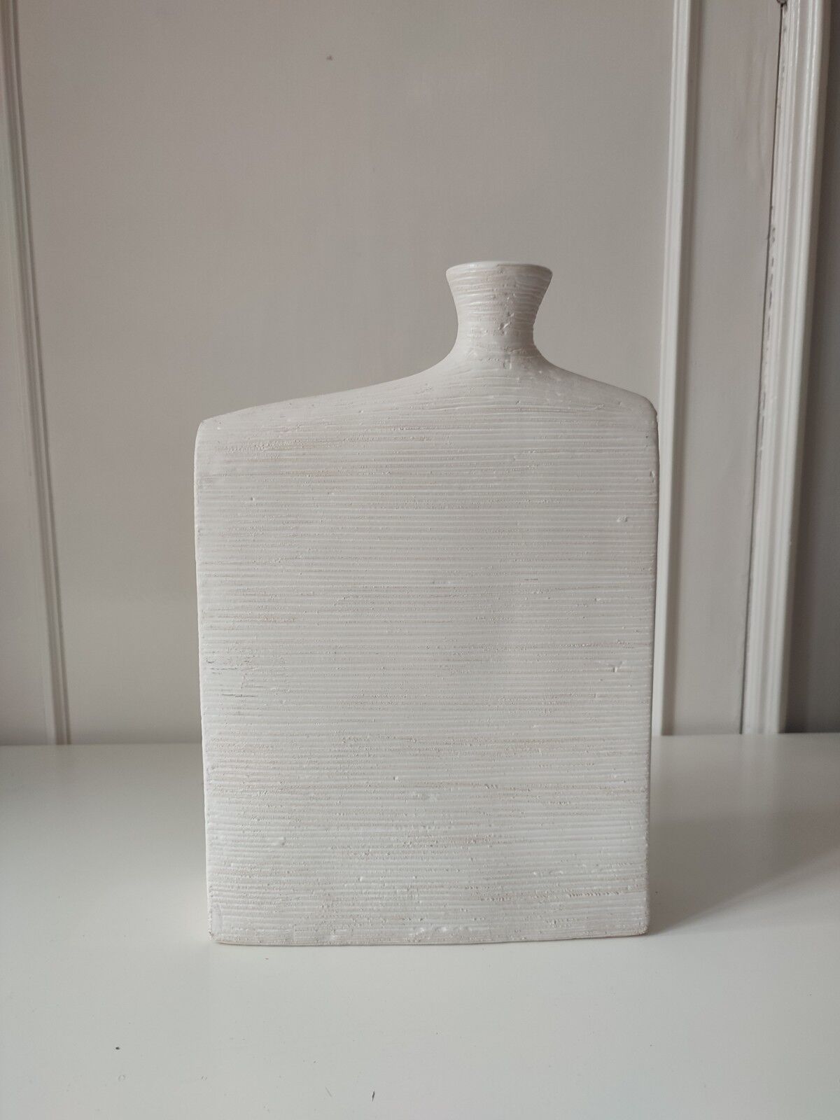 Vase grès blanc