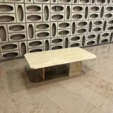 Rectangle travertine table with 2 L-legs