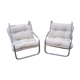 Pair of armchairs from the 70s chrome tubes and cotton canvas