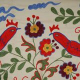 Vintage Turkish rug hand-knotted 44x96 cm