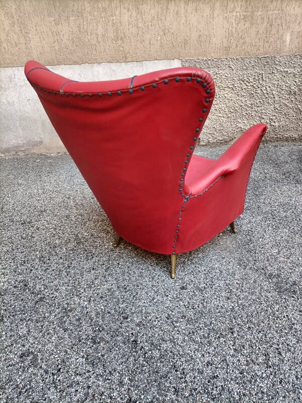 Isa bergamo - fauteuil - pieds moulés sous pression en laiton