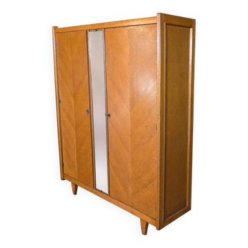 Armoire penderie 2 portes et miroir en façade 1960, France