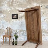 Vintage farmhouse table with turned legs.