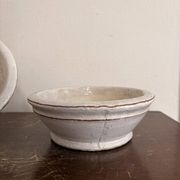 Antique Pair of Bowl Dish Terracotta Enamelled Black Base 19th Century