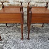 Pair of teak bedside tables